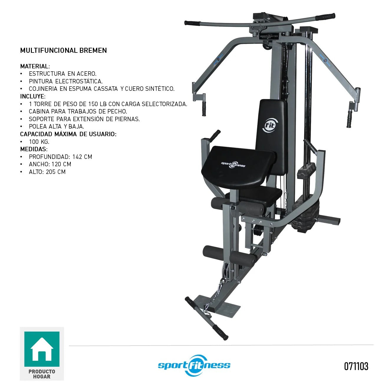 Multifuncional KFGH-36 150LBS - Sport Fitness 71103