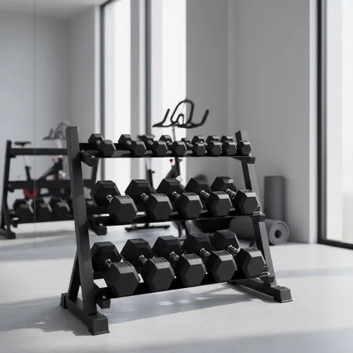 COMBO RACK DE MANCUERNAS 3 NIVELES + MANCUERNAS