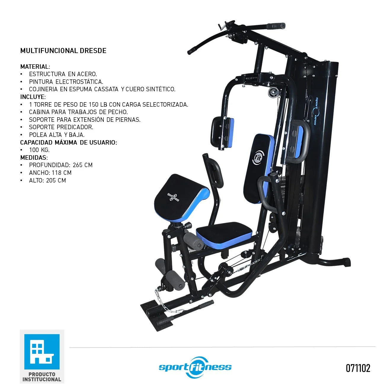 Multifuncional KFHG-30 150 LB - Sport Fitness 71102